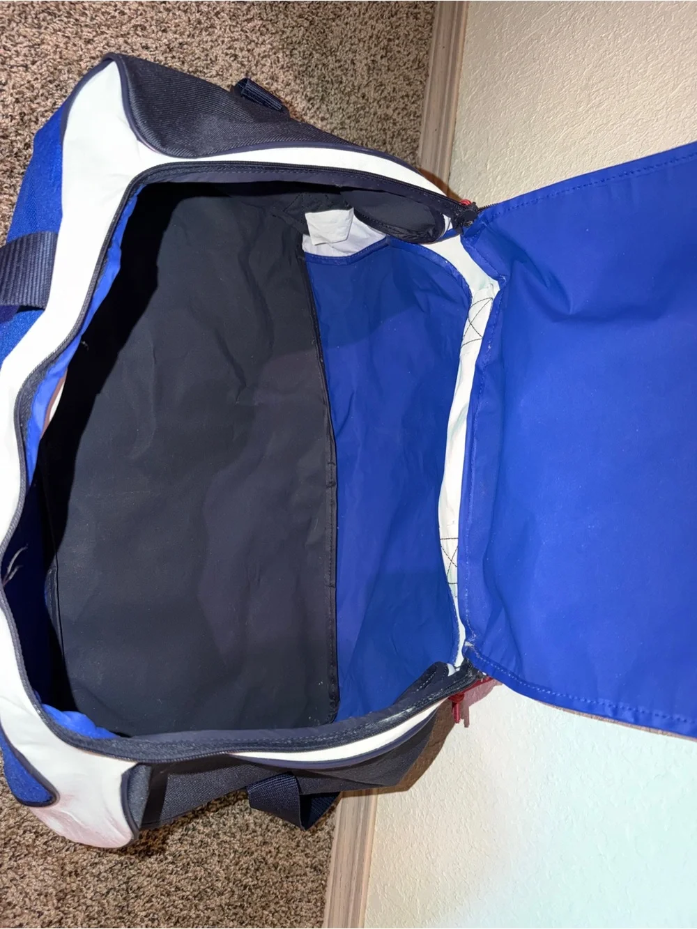Polo by Ralph Lauren Blue and White Polo Sport Duffel